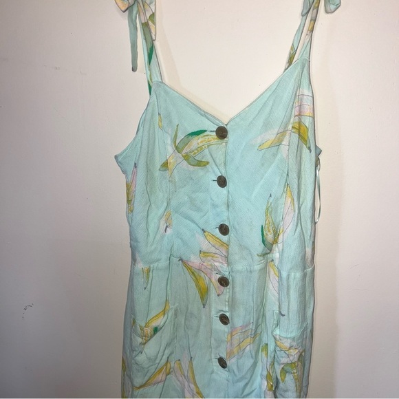 Lauren Conrad Mint Tropical Banana Romper Lined with Shoulder Ties Size XXL - Picture 2 of 14